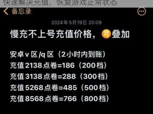 球球大作战充值未到账解决方法及应对指南：快速解决充值，恢复游戏正常状态