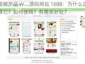 国精产品 W灬源码网站 1688：为什么选择它？如何使用？有哪些好处？