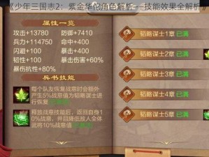 《少年三国志2：紫金华佗角色解析——技能效果全解析》