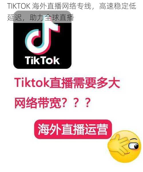 TIKTOK 海外直播网络专线，高速稳定低延迟，助力全球直播