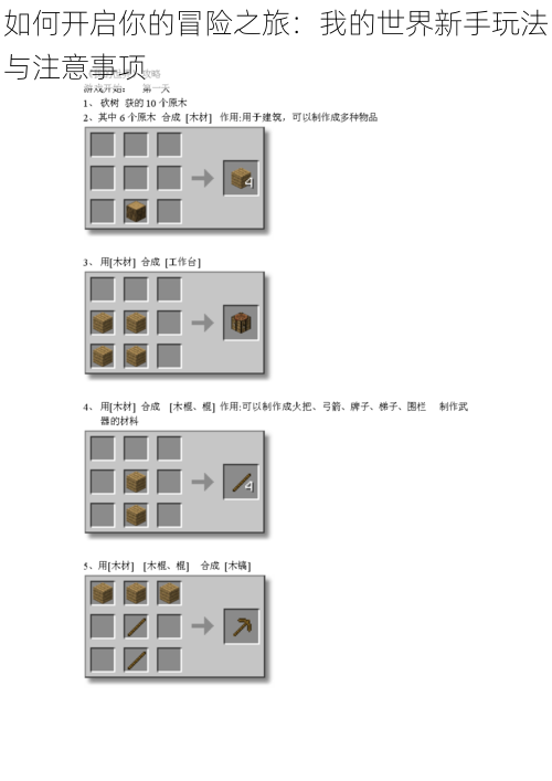 如何开启你的冒险之旅：我的世界新手玩法与注意事项