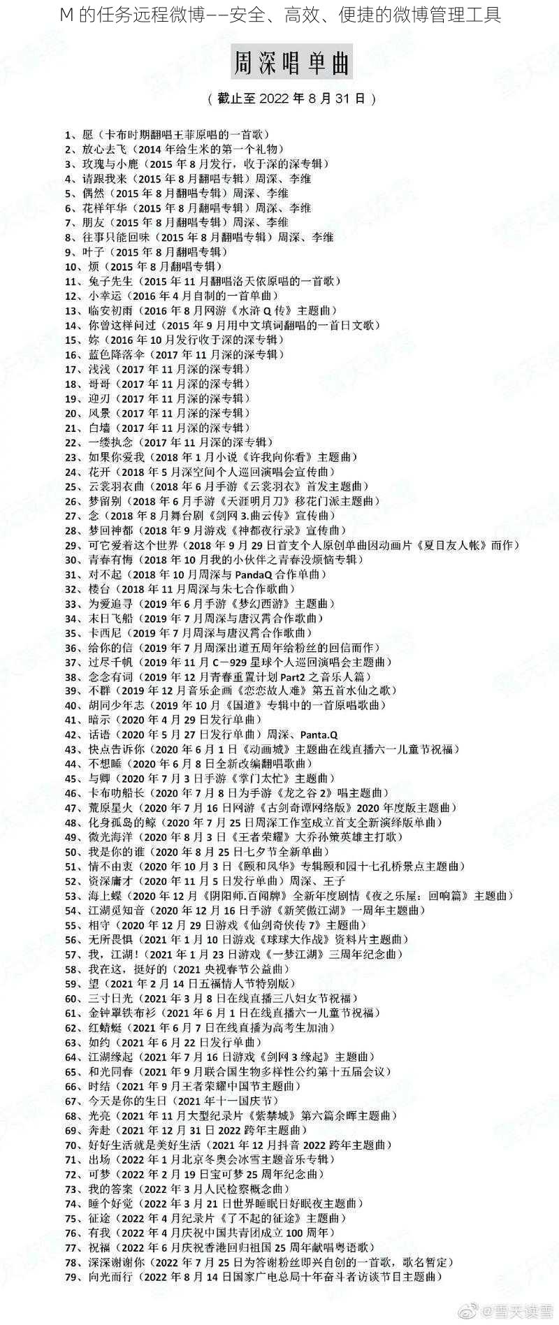 M 的任务远程微博——安全、高效、便捷的微博管理工具