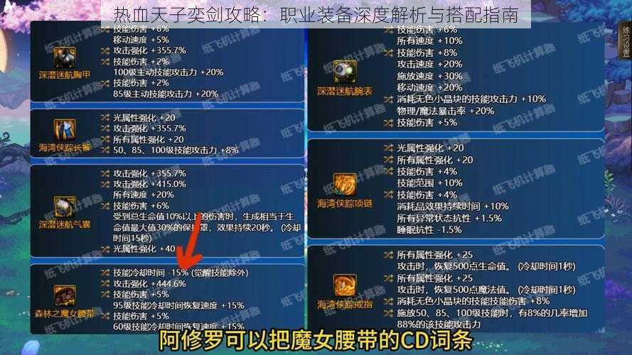 热血天子奕剑攻略：职业装备深度解析与搭配指南