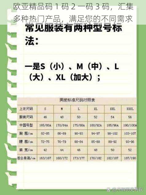 欧亚精品码 1 码 2 一码 3 码，汇集多种热门产品，满足您的不同需求