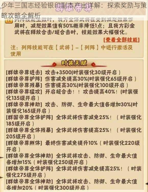 少年三国志经验银印副本产出详解：探索奖励与策略攻略全解析