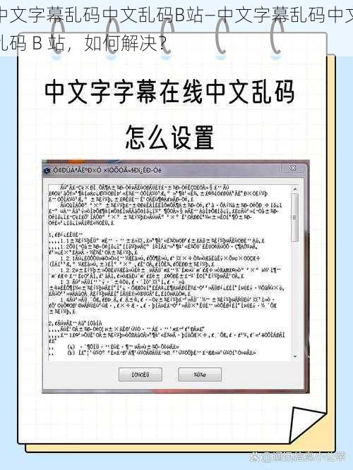 中文字幕乱码中文乱码B站—中文字幕乱码中文乱码 B 站，如何解决？