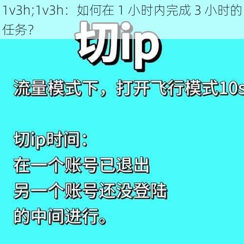 1v3h;1v3h：如何在 1 小时内完成 3 小时的任务？