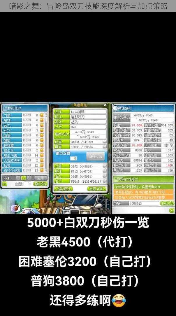 暗影之舞：冒险岛双刀技能深度解析与加点策略