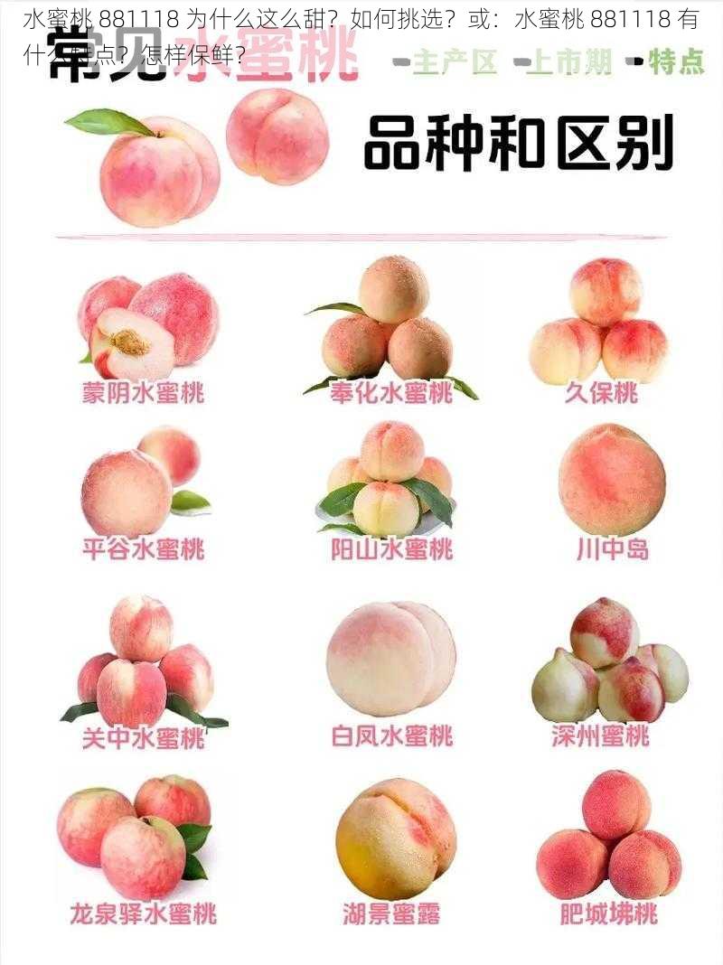 水蜜桃 881118 为什么这么甜？如何挑选？或：水蜜桃 881118 有什么特点？怎样保鲜？