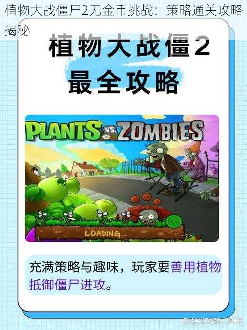 植物大战僵尸2无金币挑战：策略通关攻略揭秘