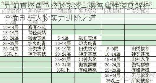 九阴真经角色经脉系统与装备属性深度解析：全面剖析人物实力进阶之道