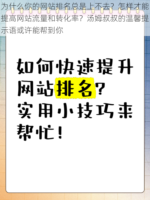 为什么你的网站排名总是上不去？怎样才能提高网站流量和转化率？汤姆叔叔的温馨提示语或许能帮到你