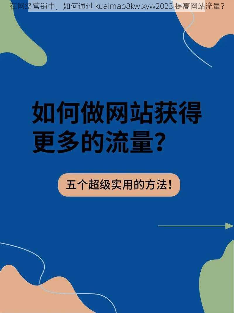 在网络营销中，如何通过 kuaimao8kw.xyw2023 提高网站流量？